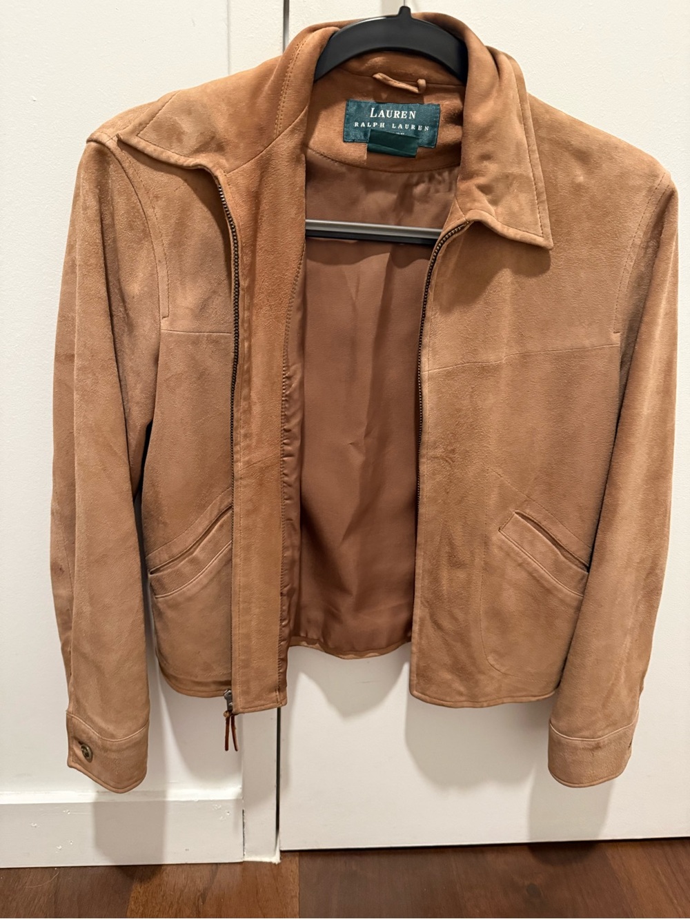 Lauren Ralph Lauren Light Brown Suede Zip-Front Jacket